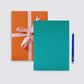 blue notebook and pen gift set