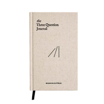 The Three Question Journal in Oat. A prompted for journal writing with a linen cover. 