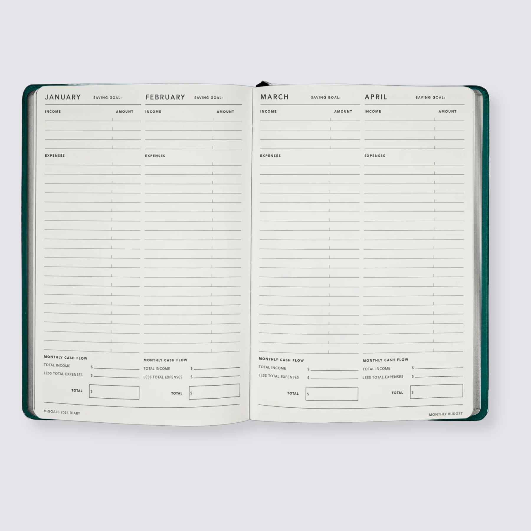 Weekly spread 2024 diary A5
