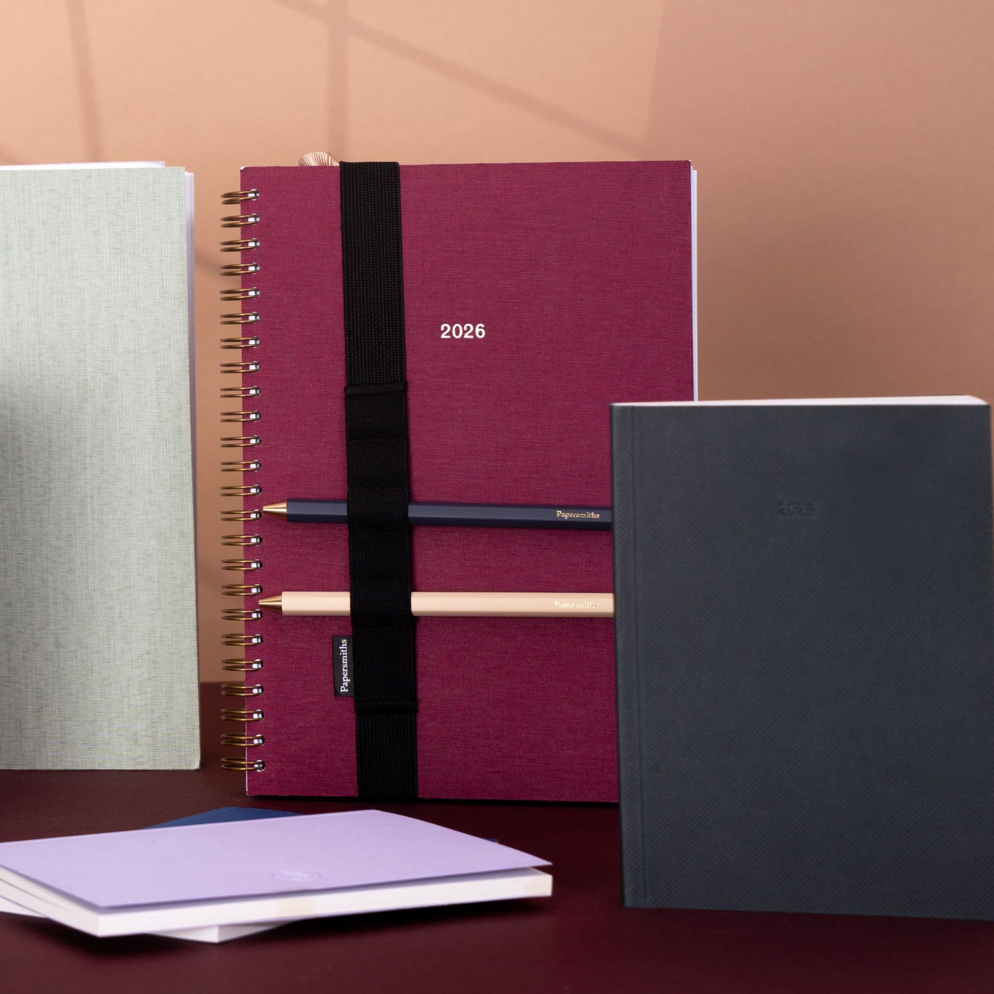 2026 Wirebound Weekly Diary - Mulberry Red