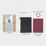 Black leather notebook