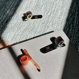 silver rose gold and iridescent pen clips