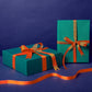Large Gift Box - Teal with orange ribbon
