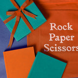 Small Gift Box - Teal with orange ribbon