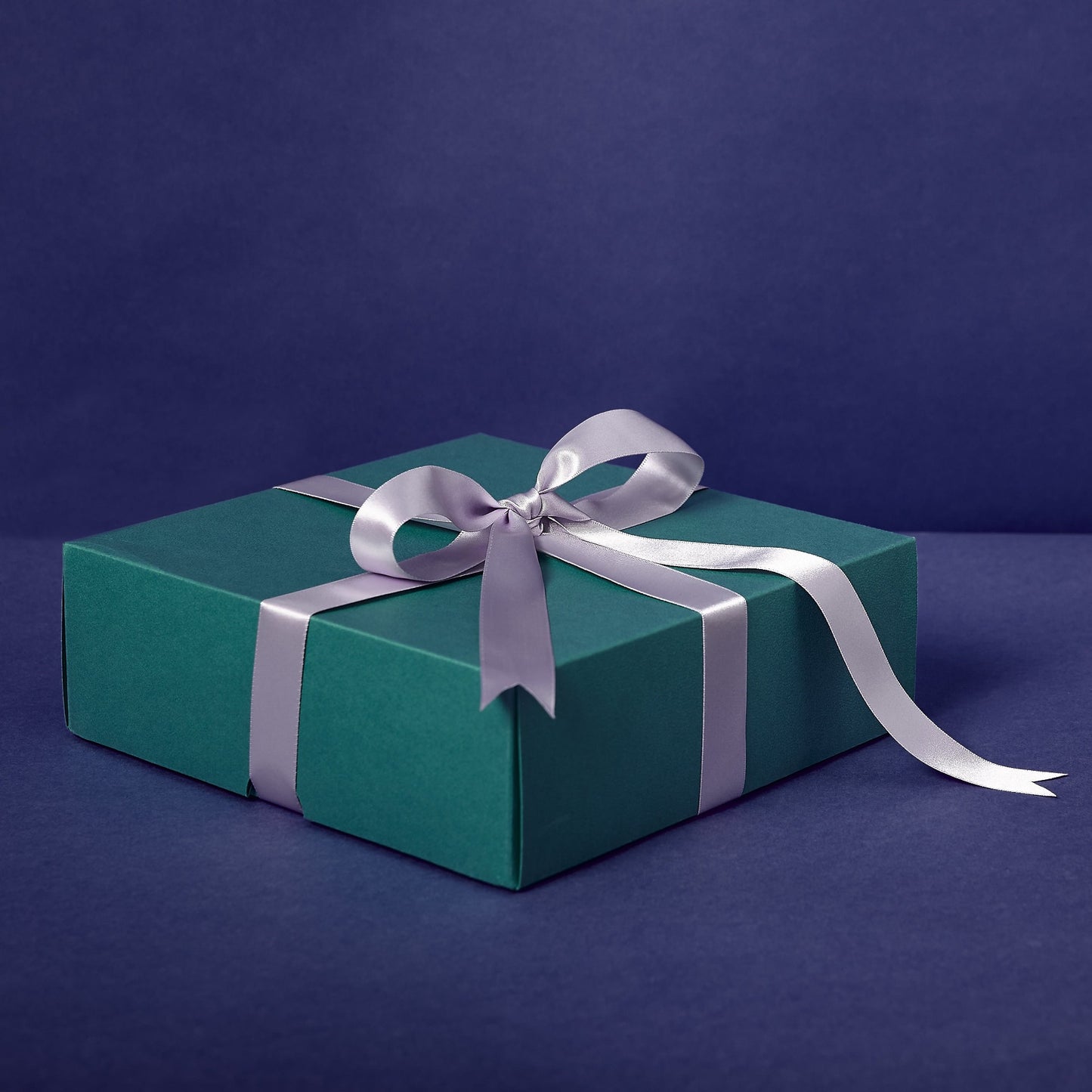 Large Gift Box - Teal with lavender ribbon