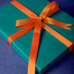 Small Gift Box - Teal with orange ribbon