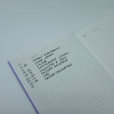 Handwriting in notebook