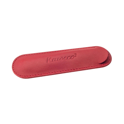 red leather pen pouch