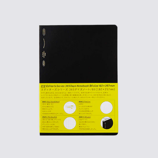 365 Days Graph Notebook - Black / B5