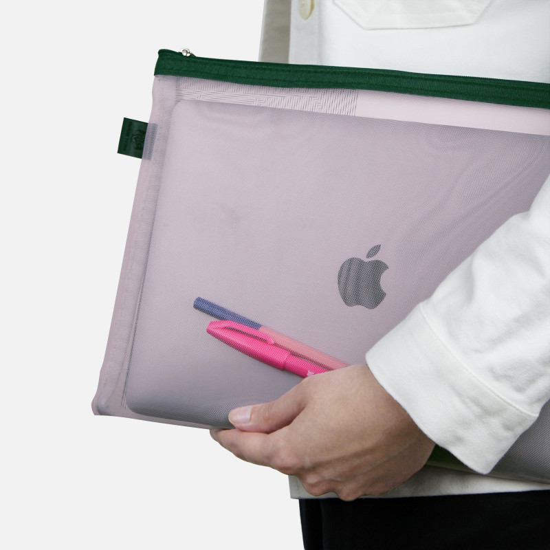 pink and green large pencil case