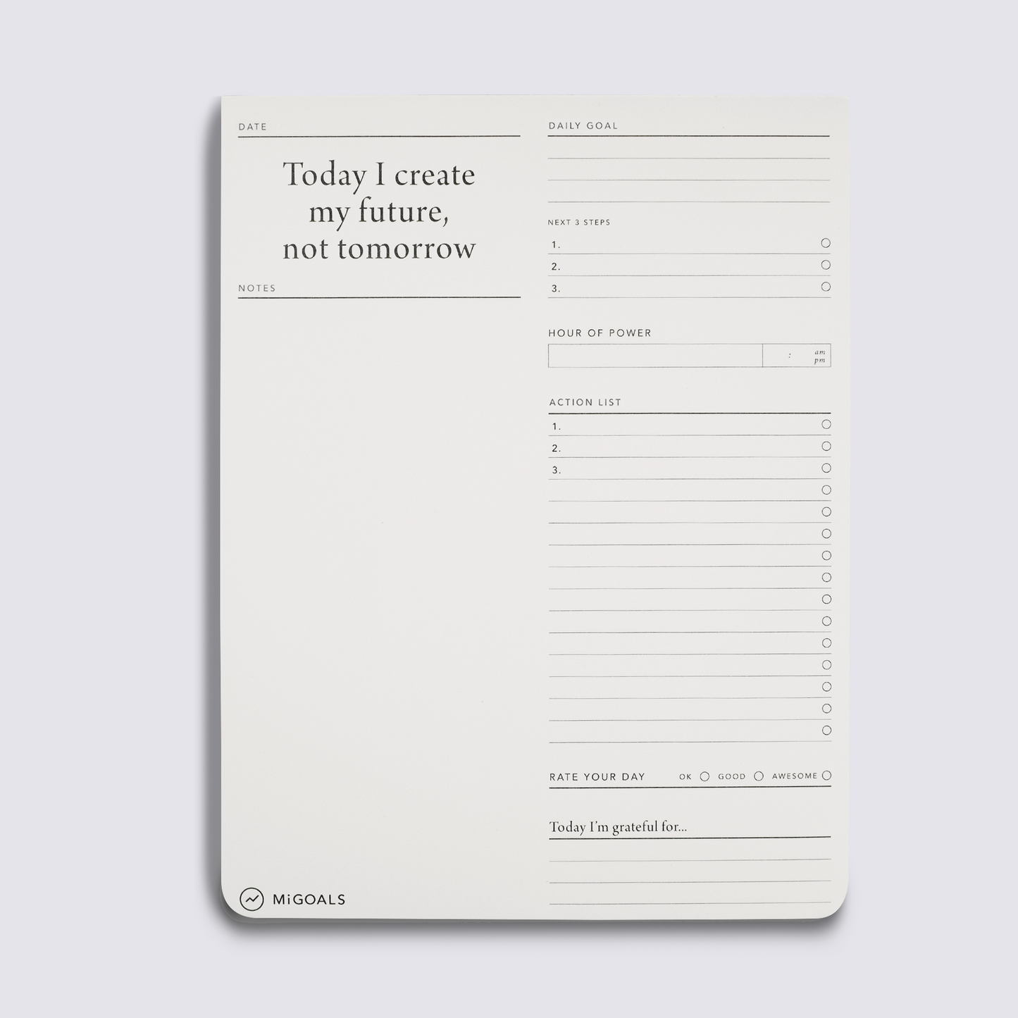 The Daily Planning Daily Desk Pad by Mi goals