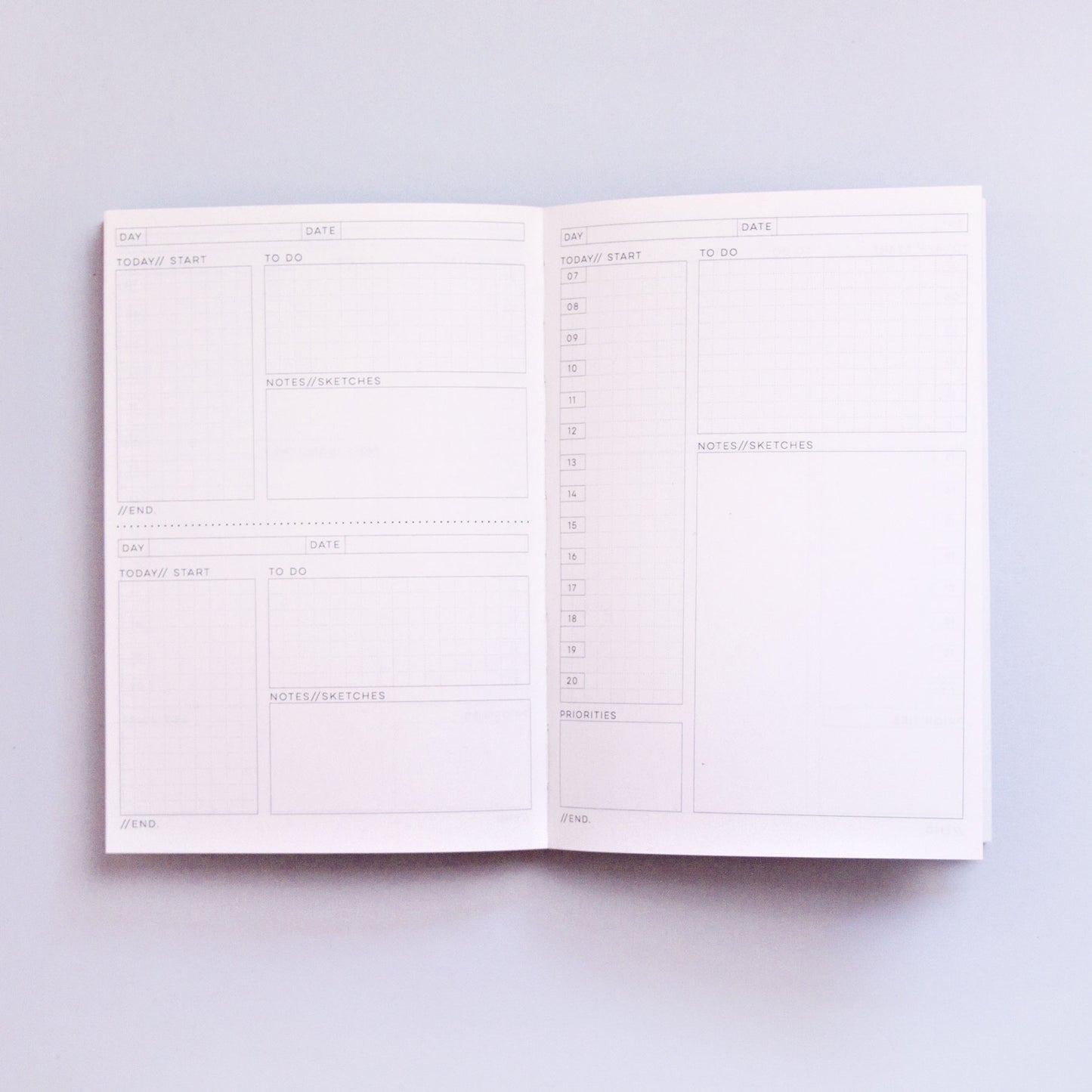 Undated Planner Double Page Spread