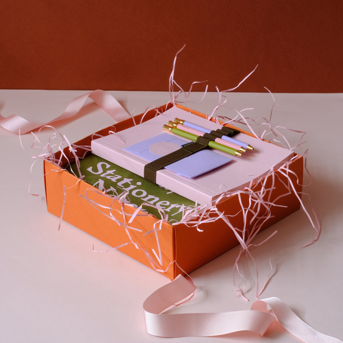 Orange Gift box with Stationery
