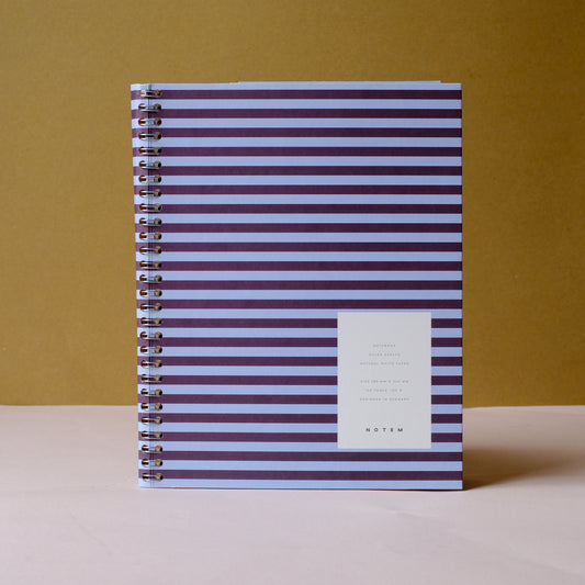 Nela Notebook in Ruled - Large / Blue & Bordeaux