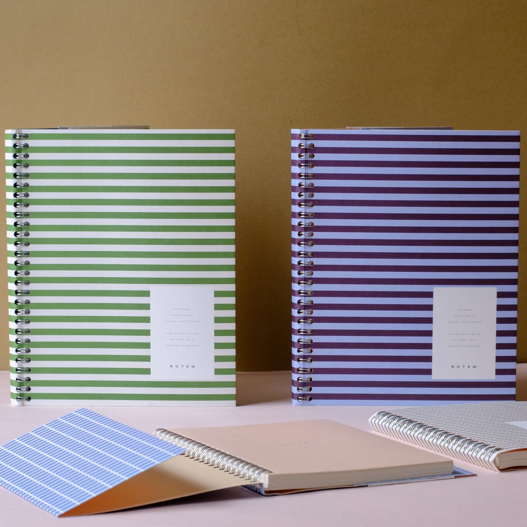 Nela Notebook in Ruled - Large / Green