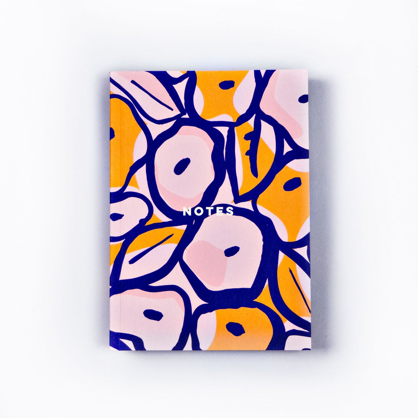 blue pink and orange flower notebook