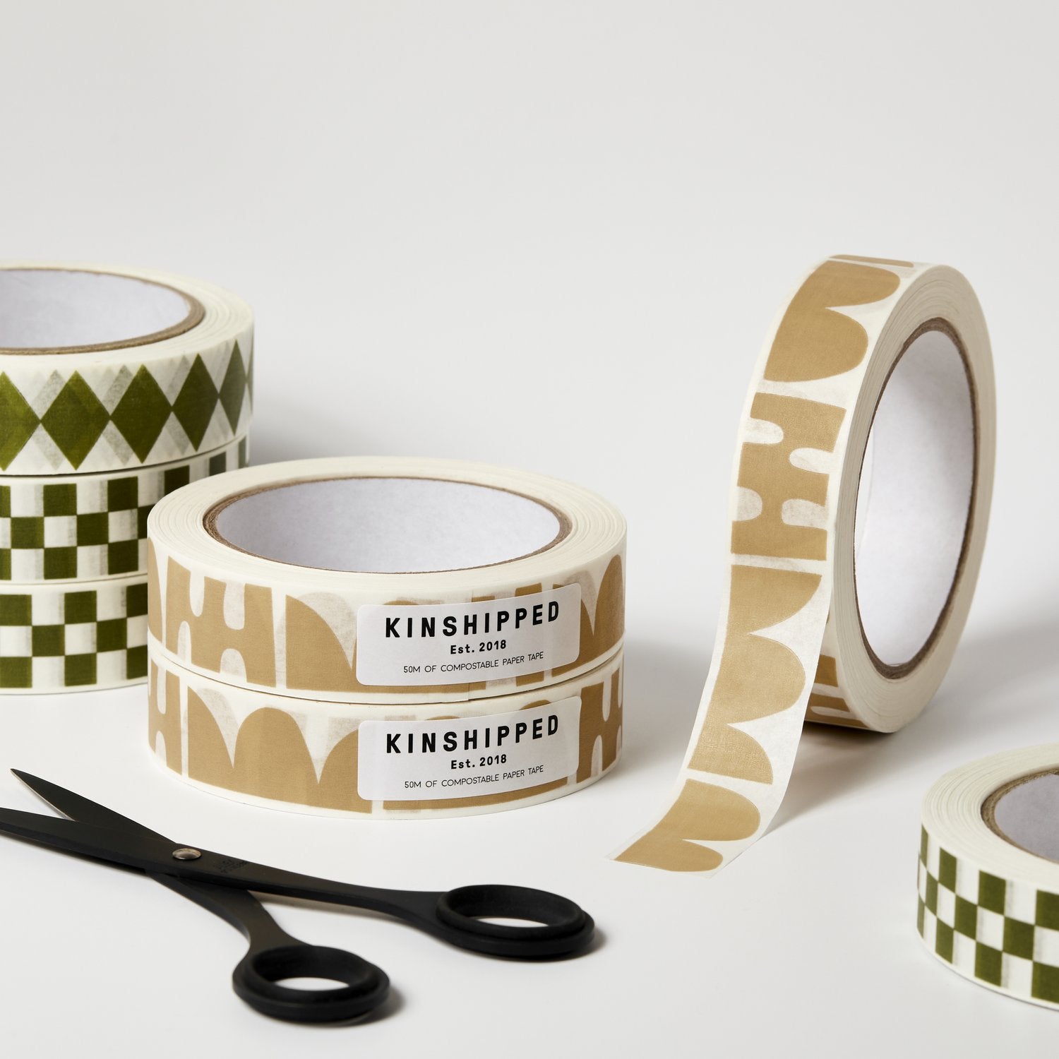 Kraft abstract shapes paper tape\