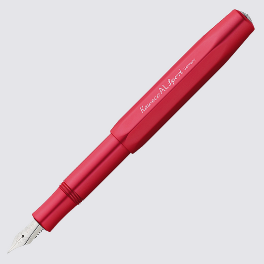 Aluminium Sport Fountain Pen in Deep Red