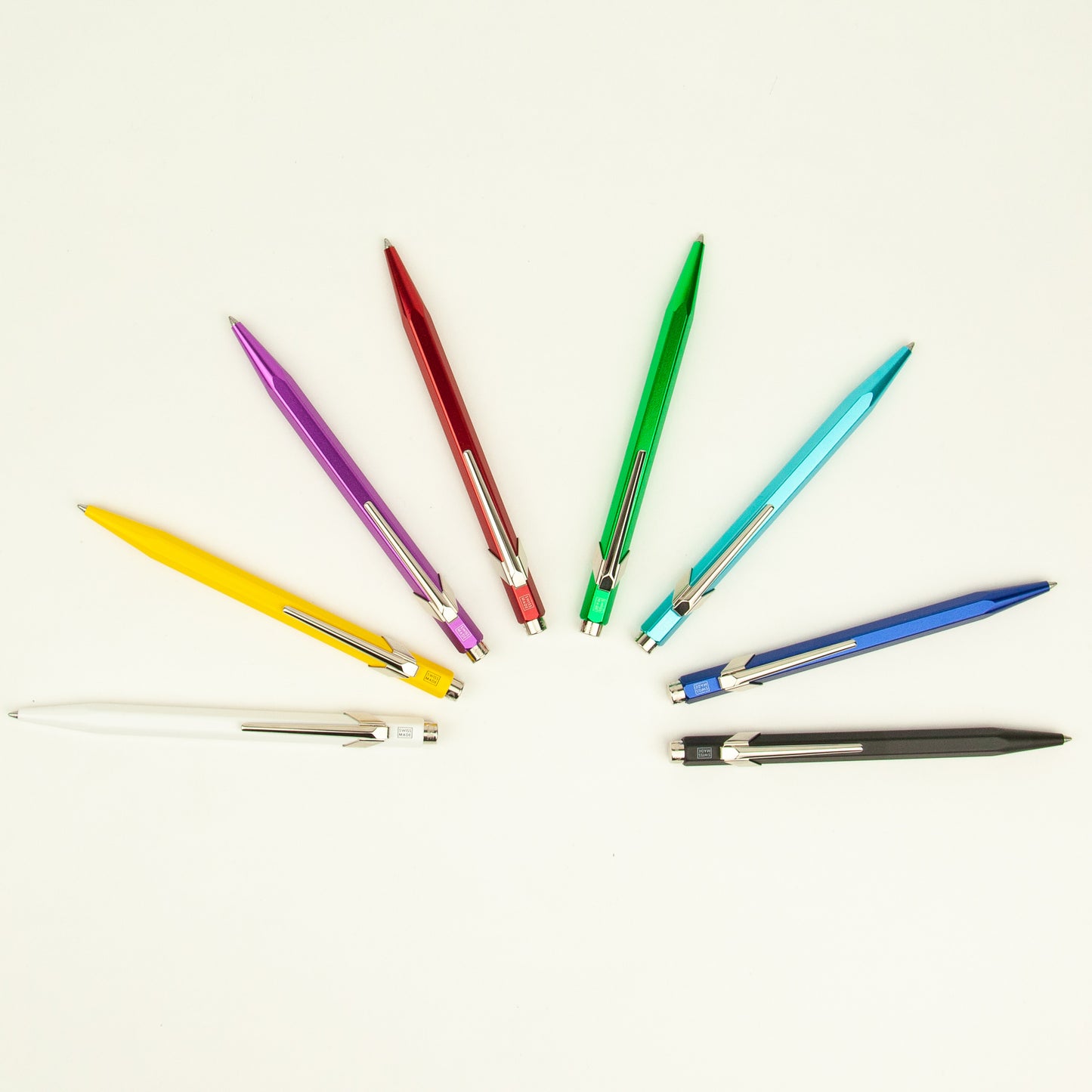 colourful ballpoint pens