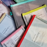 colourful mesh pencil cases