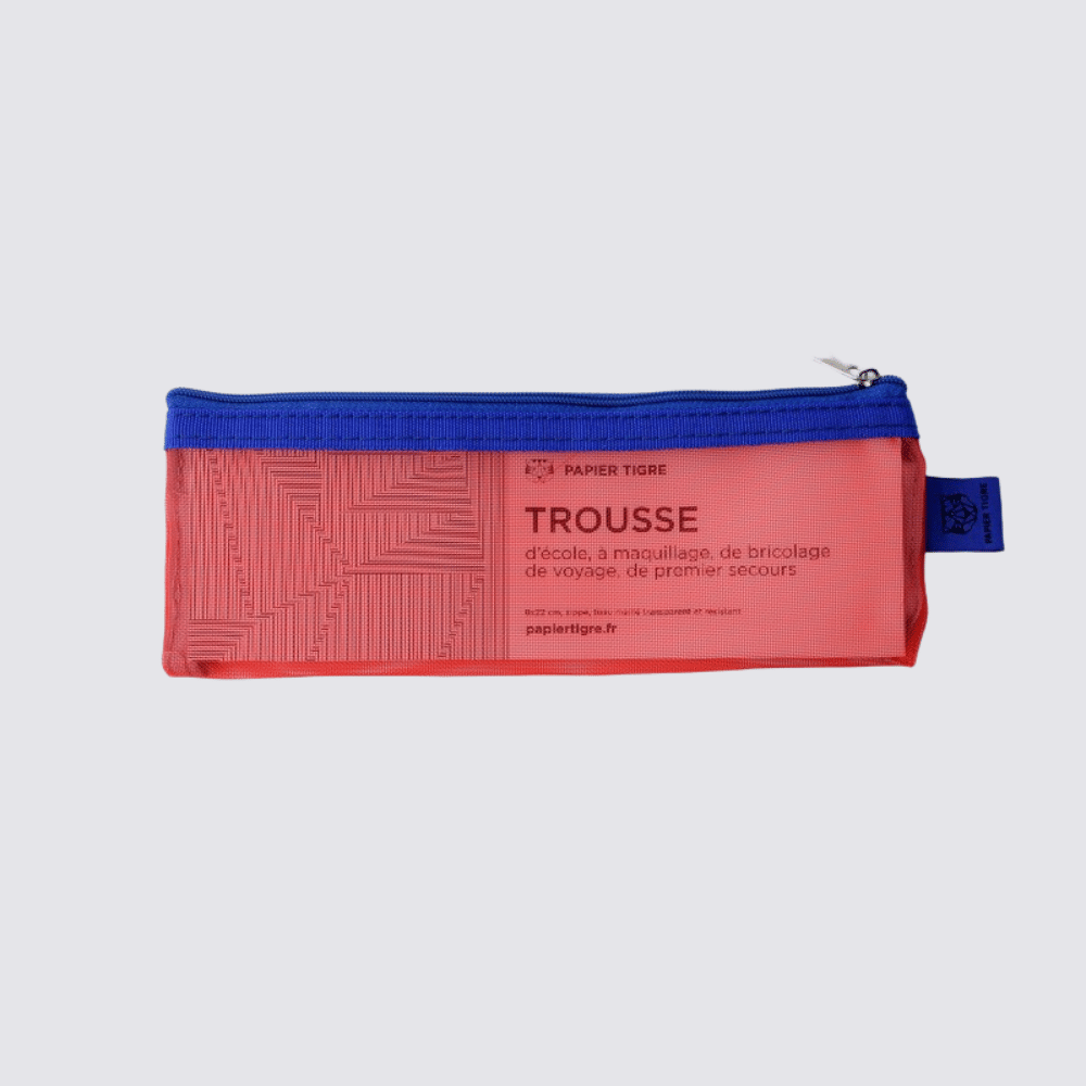 Mesh Pouch Pencil Case Red &
