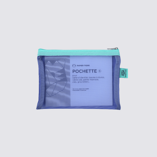 Mesh Pouch Pencil Case Small - Aqua