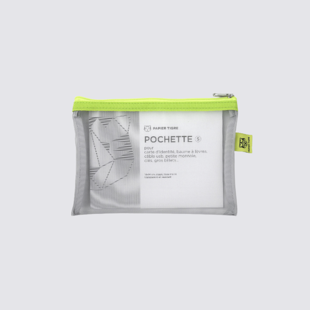small mesh pencil case lime