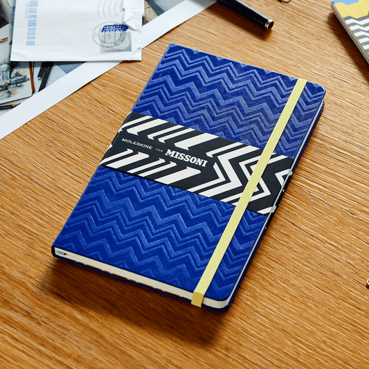 Missoni Hard Cover Ruled Notebook Blue - Large