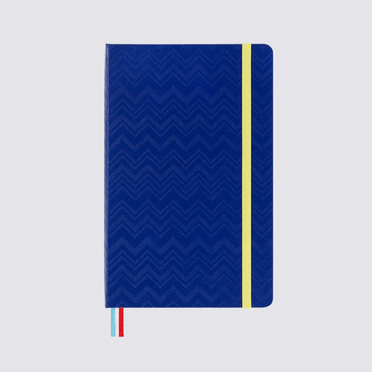 Missoni Hard Cover Ruled Notebook Blue - Large