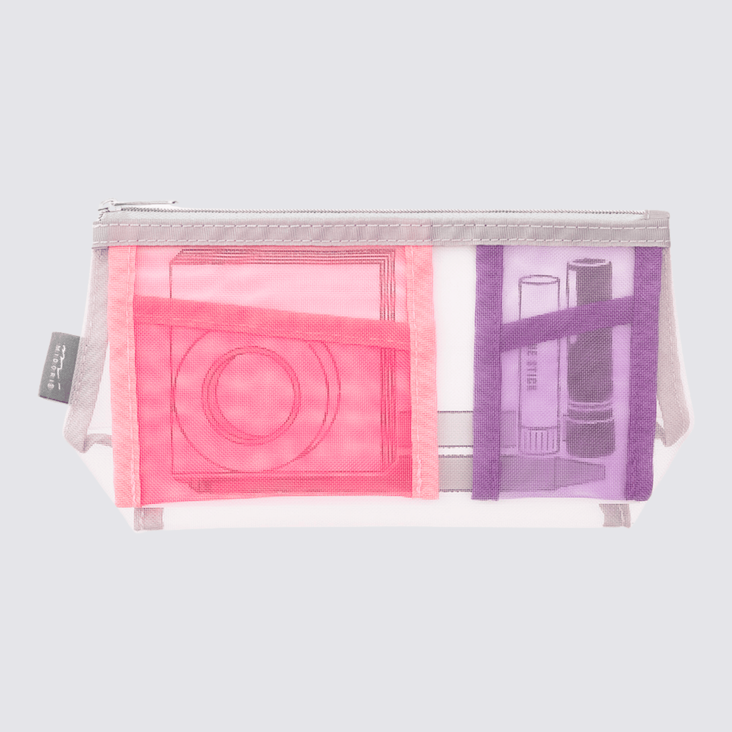 Pink and Purple Mesh Pencil Case