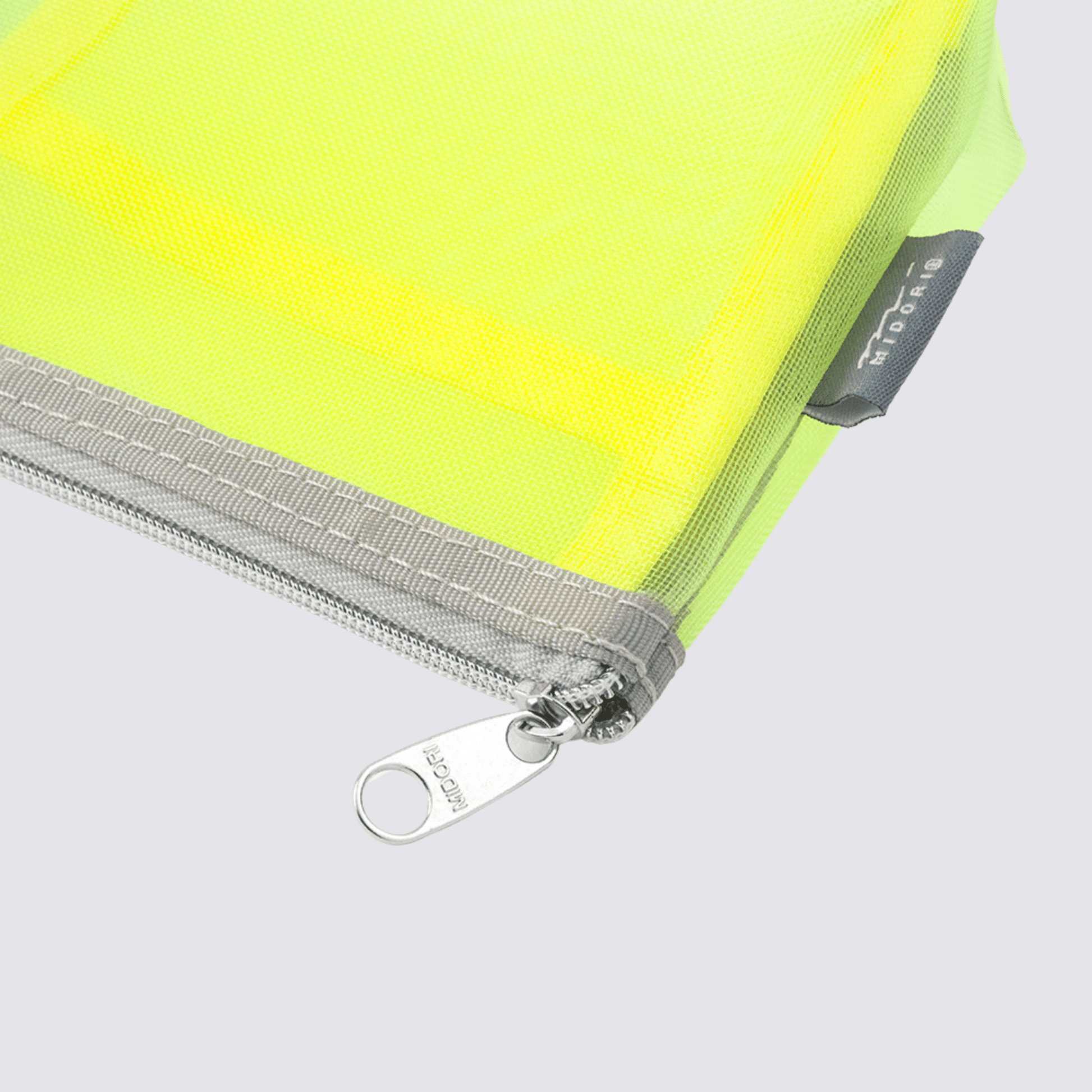 Mesh Neon Yellow and Gray Pencil Case