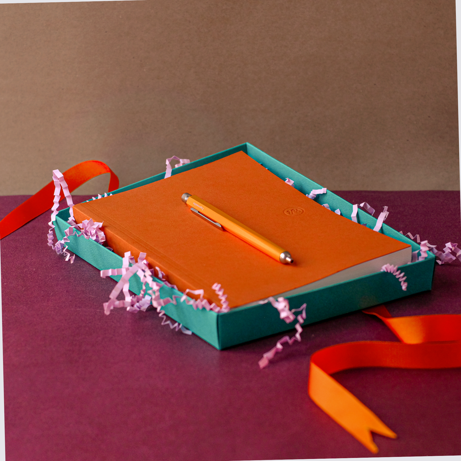 Orange Notebook and Pen Gift