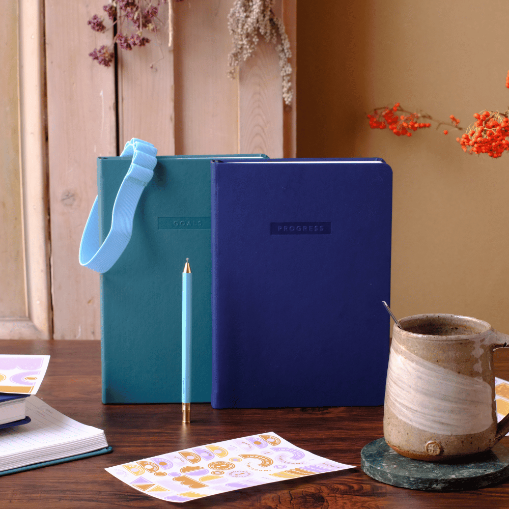 a5 blue goal journals