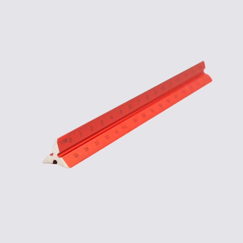 red triangle ruler