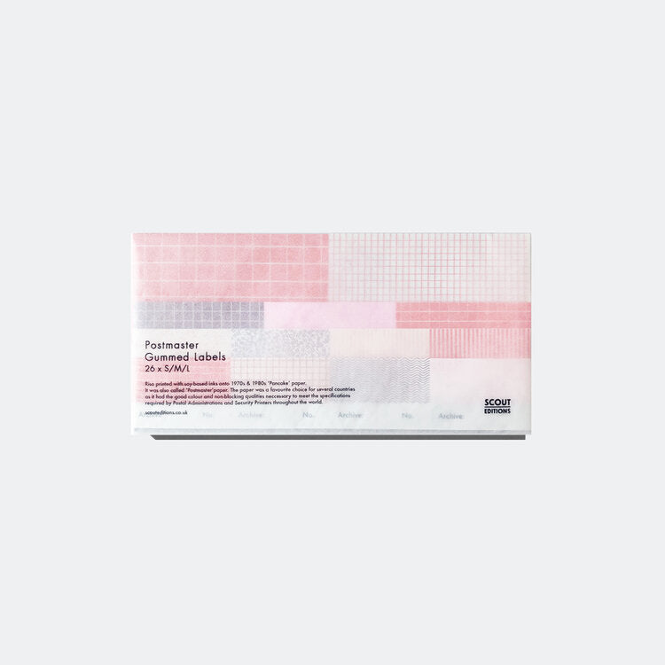 Archive Gummed Labels - Red & Pink