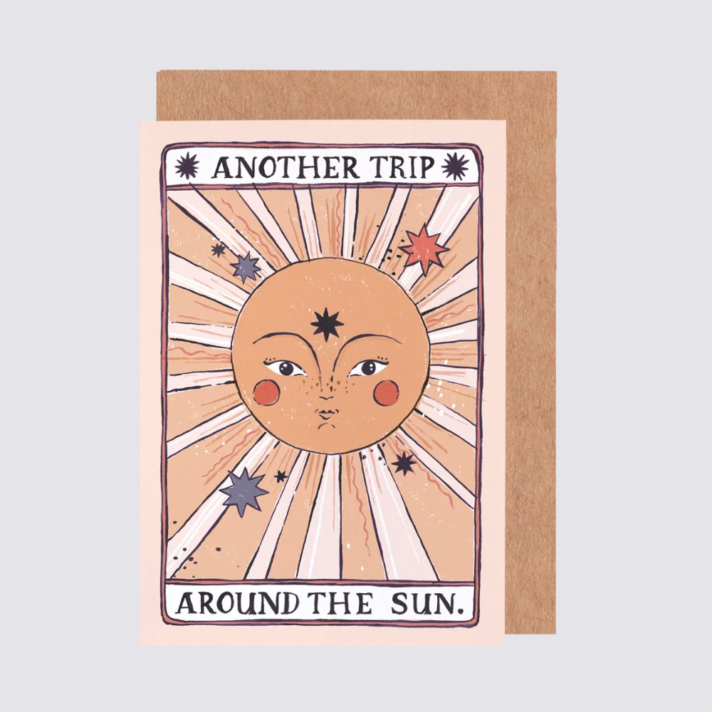 Tarot Sun Illustrated Birthday Card