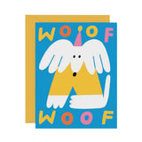 woof woof bold cute dog greetings card